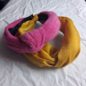Pink and Yellow Knotted Headbands